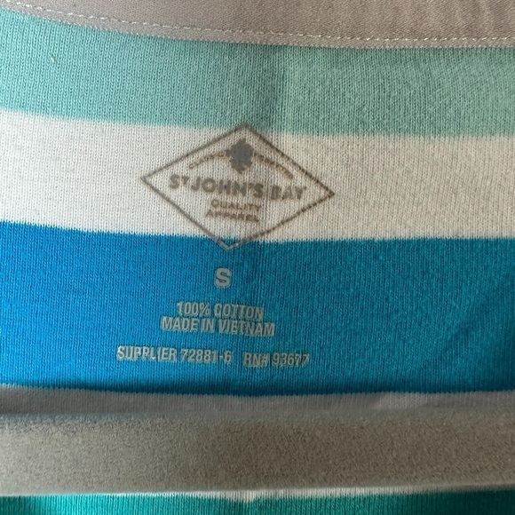 St. John’s Bay Women’s Striped Short Sleeve T-Shirt Size Small 100% Cotton - Picture 3 of 6
